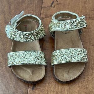Crewcut Gold Glitter Sandals size 8